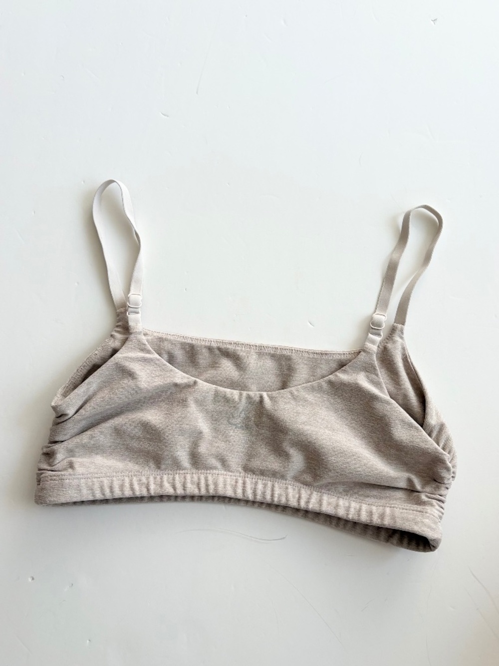Beyond yoga space dye raise the barre shirred bra